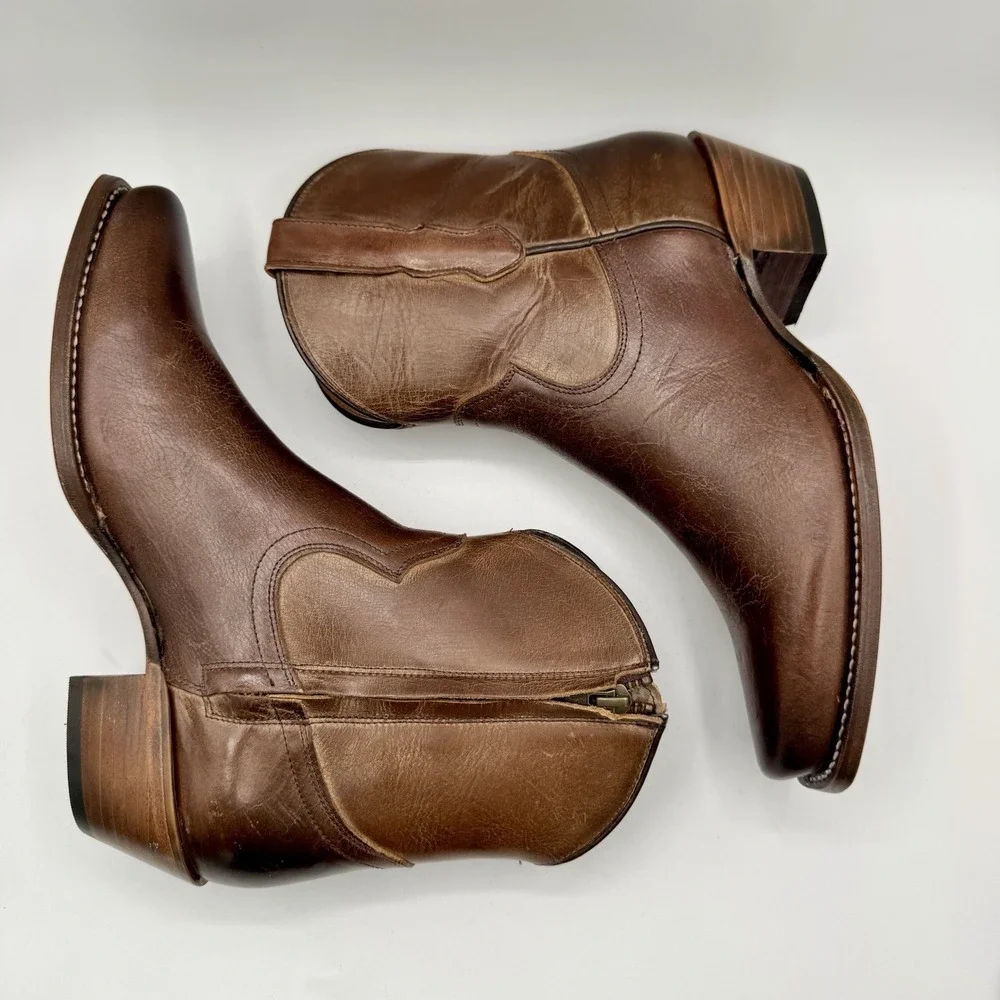 Cleo Wolf Fern Boots Women's Size 11‎ Distressed Chocolate Brown Leather